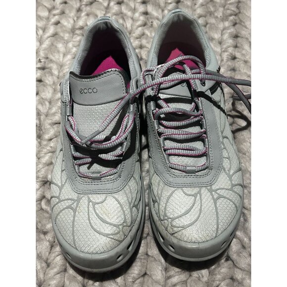 Ecco Cage Evo Golf Shoes Women's Size 7 Lace Up Mid Top Pink Beige - Picture 1 of 7